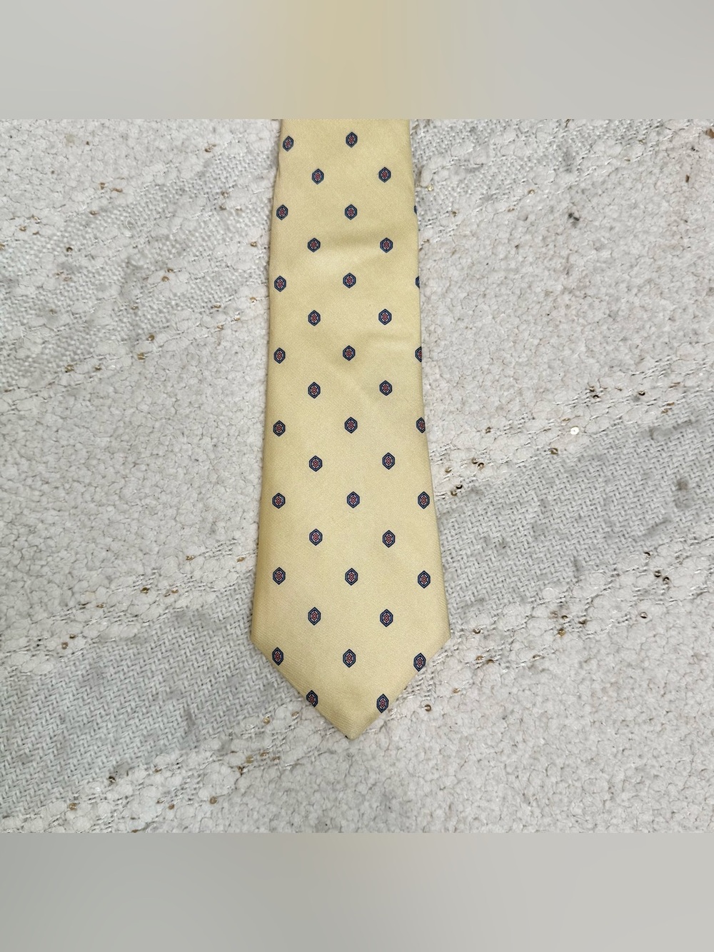 Balenciaga tie yellow, pink and blue 100% silk neck tie
